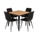 Kanaka Dining Set W/ Square Dining Table & Set Of 4 Molly Dining Chair Black