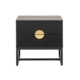 Odin Bedside Nightstand Side Table W/ 2-Drawers BlackHandle