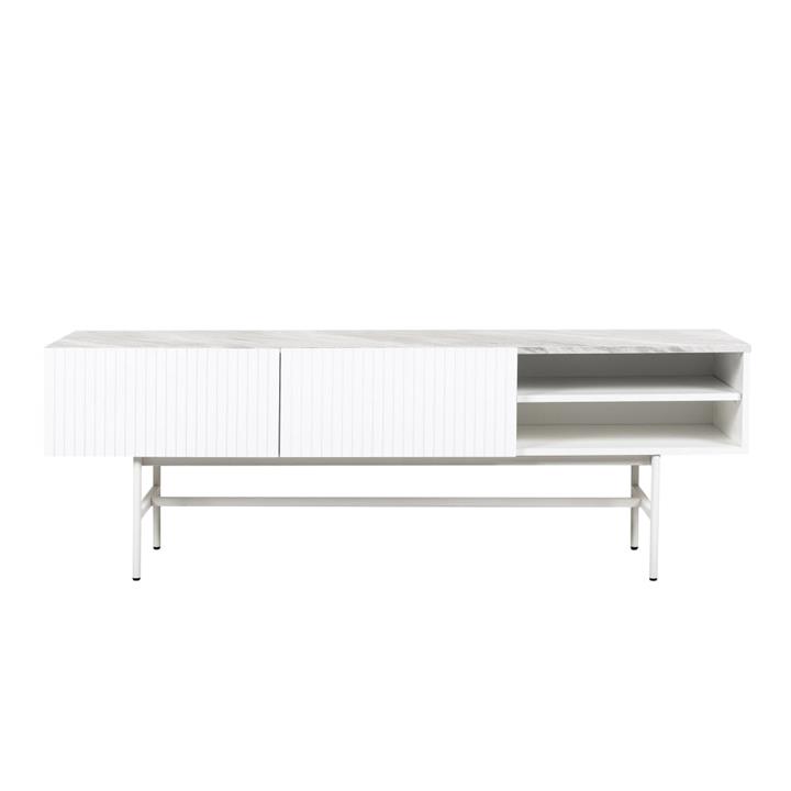 Scarlett Faux Marble Look TV Stand Entertainment Unit 160cm - White