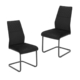 Set Of 2 Lilian Velvet Fabri Dining Chairs Metal Legs - Black