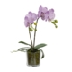 Lavender Orchid Artificial Fake Plant Decorative Arrangement 40cm In Cylinder Glass