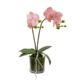 Light Mauve Orchid Artificial Fake Plant Decorative Arrangement 40cm In Cylinder Glass