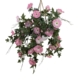 Morning Glory Artificial Fake Plant Decorative Arrangement 75cm In Hanging Planter Pink