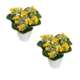 Set Of 2 Kalanchoe Artificial Fake Plant Decorative Arrangement In Pot 20cm Green & Yellow
