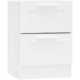 Orion 2-Drawer Bedside Nightstand Side Table - Ivory White