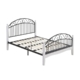 Ashley Double Size Bed Frame Wooden Pole Black Metal Frame - White