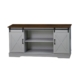 Fethi Barn Door Farmhosue TV Stand Entertainment Unit Storage Cabinet - Grey & Rosewood