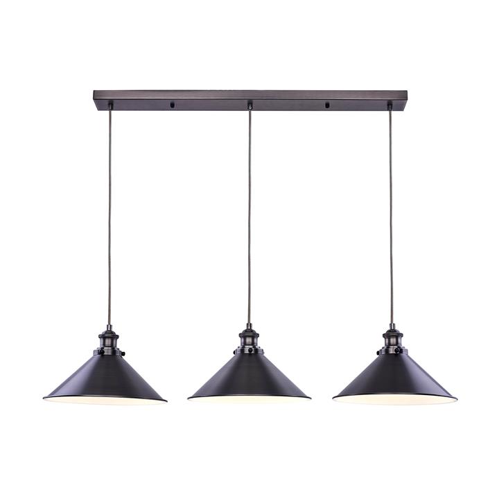 Ambrose Modern 3-Lights Metal Shade Ceiling Lamp Light Pewter