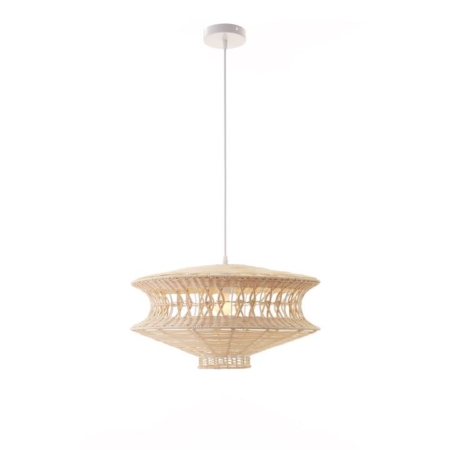 Klemens Cylindrical Disc Rattan Pendant Lamp Light Natural