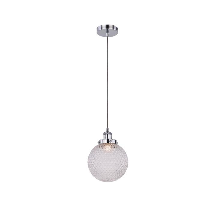 Carly Modern Glass Shade Pendant Lamp Light Small Chrome / Clear