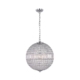 Kamala Glass Drop Modern Pendant Lamp Light Large Chrome Clear