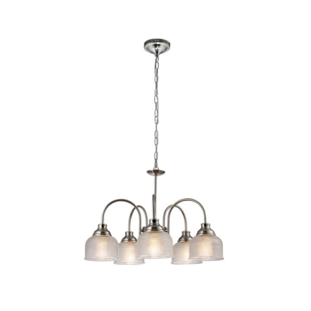 Niri Modern 5 Lights Hanging Chandelier Lamp Light Satin Chrome