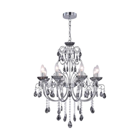 Davie Clasic Hanging Chandelier Lamp Light Chrome Smoke Large