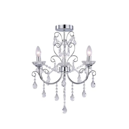 Walker Modern Classic 3-Light Hanging Chandelier Lamp Light Chrome Small