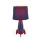 Ravi Rocketship Design Kids Table Lamp Light Navy Blue