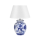 Piyo Blue Ceramic Classic Oriental Table Lamp Light White Fabric Shade