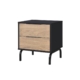 Madden Scandinavian Wooden Bedside Side Table NightStand - Oak & Black