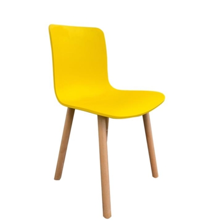 Set Of 4 Heme Scandinavian Kitchen Dining Chair Timber Legs - Yellow
