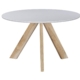 Morrison Wooden Round Dining Table 120cm Solid Timber Legs - White