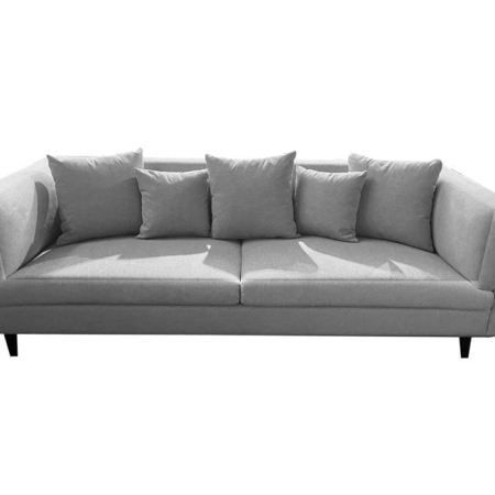 Stasia Modern Fabric 3-Seater Sofa Relaxing Couch Wooden Legs - Grey