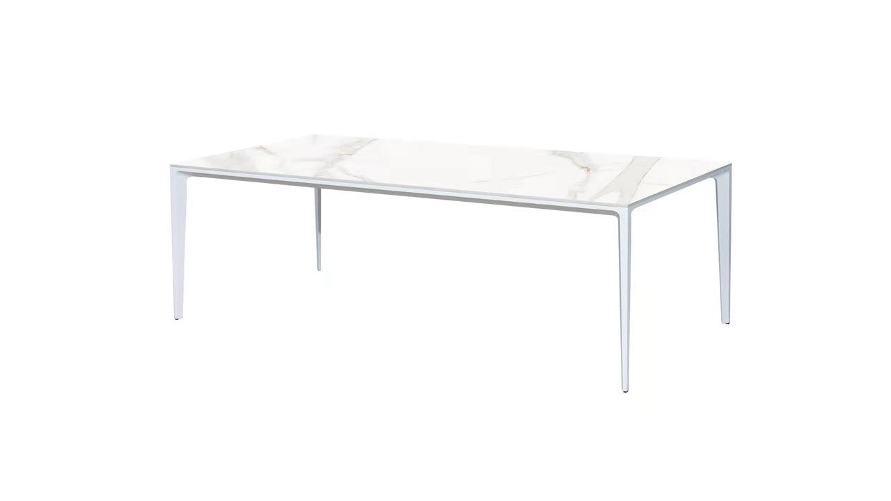 Innovation S Sintered Porcelain Stone Modern Italian Design Rectangular Dining Table 180cm - Calacatta Oro / Silky White