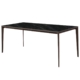 Innovation S Sintered Porcelain Stone Modern Italian Design Rectangular Dining Table 140cm - Black Sandstone / Bronze