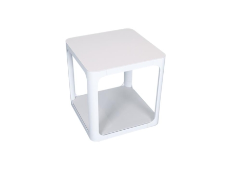 Innovation T Lite Sintered Porcelaine Stone Modern Italian Design Square Side Lamp Table - Pure White