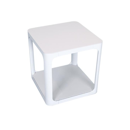 Innovation T Lite Sintered Porcelaine Stone Modern Italian Design Square Side Lamp Table - Pure White