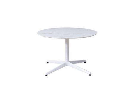 Series 10 Sintered Porcelain Stone Modern Italian Design Round Side Table 70cm - Calacatta Ore White