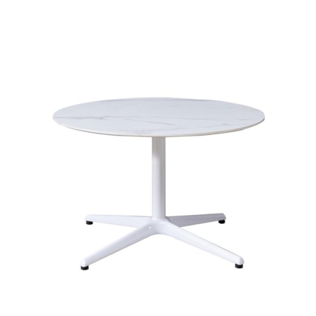 Series 10 Sintered Porcelain Stone Modern Italian Design Round Side Table 70cm - Calacatta Ore White