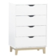 Freja Modern Scandinavian Chest Of 4-Drawers Tallboy Storage Cabinet - White/Natural