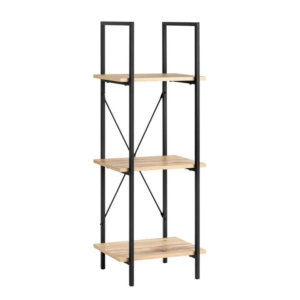 Arwen 3-Tier Small Bookcase Display Shelf Storage Unit - Oak/Black