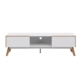 Autumn Scandinavian Lowline Entertainment Unit TV Stand W/ 2-Drawers 150cm - White/Oak