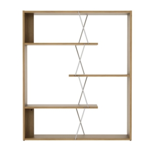 Eloise Modern Scandinavian 4-Tier Bookcase Display Shelf - Oak