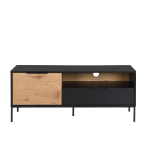 Everly Scandinavian Lowline Entertainment Unit TV Stand 120cm - Black/Oak
