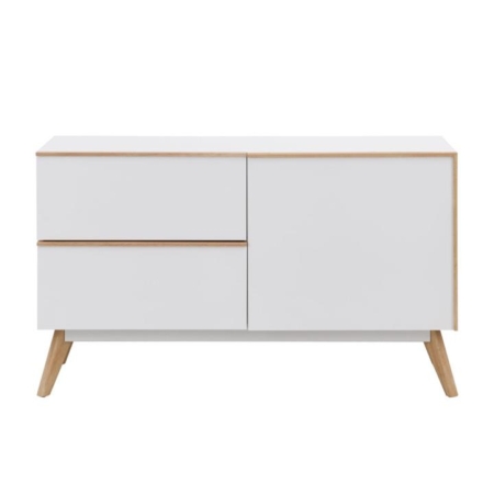 Autumn Scanvinadian Small Sideboard Buffet Unit Storage Cabinet - White/Oak