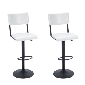 Set Of 2 Palmer Modern PU Leather Kitchen Counter Bar Stool - White