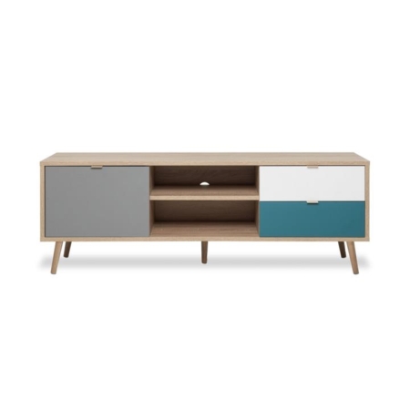 Queen Scandinavian Lowline Entertainment Unit TV Stand 150cm - Sonoma Oak