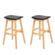 Set Of 2 Flora Modern Scandinavian Kitchen Counter Bar Stool - Black