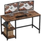 Writing Study Computer Home Office Desk 140 W/ 2-Storage - Brown