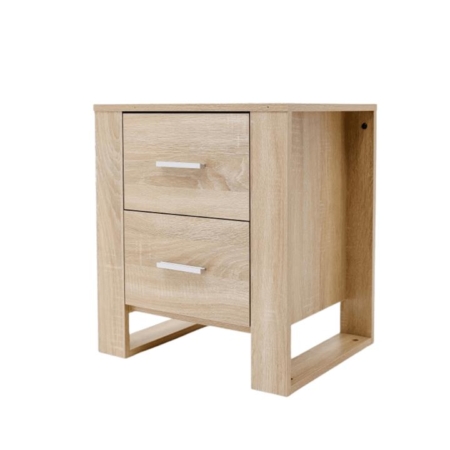 Bedside Nighstand Side Table W/ 2-Drawer - Oak