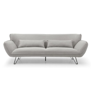 Designer Fabric Modern Luxury 3-Seater Sofa Lounge - White