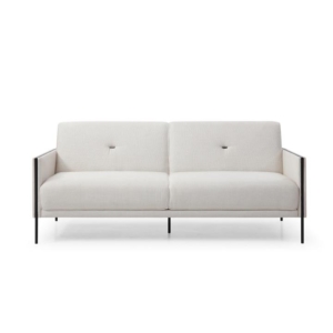 Designer Fabric Modern Luxury 3-Seater Sofa Bed Lounge - White