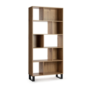 Amina 5-Tier Bookcase Display Shelf Storage Unit - Oak/Black