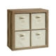 Jameson Modern 4-Cube Bookcase Organiser Storage Cabinet - Lintel Oak