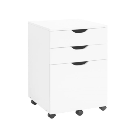 Marias Mobile Pedestal Filing Cabinet Storage Cabinet W/ 3-Drawers - White