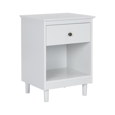 Ronnie Open Shelf Bedside Nightstand Side Table W/ 1-Drawers - White