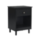 Ronnie Open Shelf Bedside Nightstand Side Table W/ 1-Drawers - Black