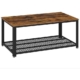 Coffee Table Rectangle with Mesh Shelf Rustic Brown