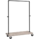 Clothes Coat Rack Single Rail with Wheels Greige